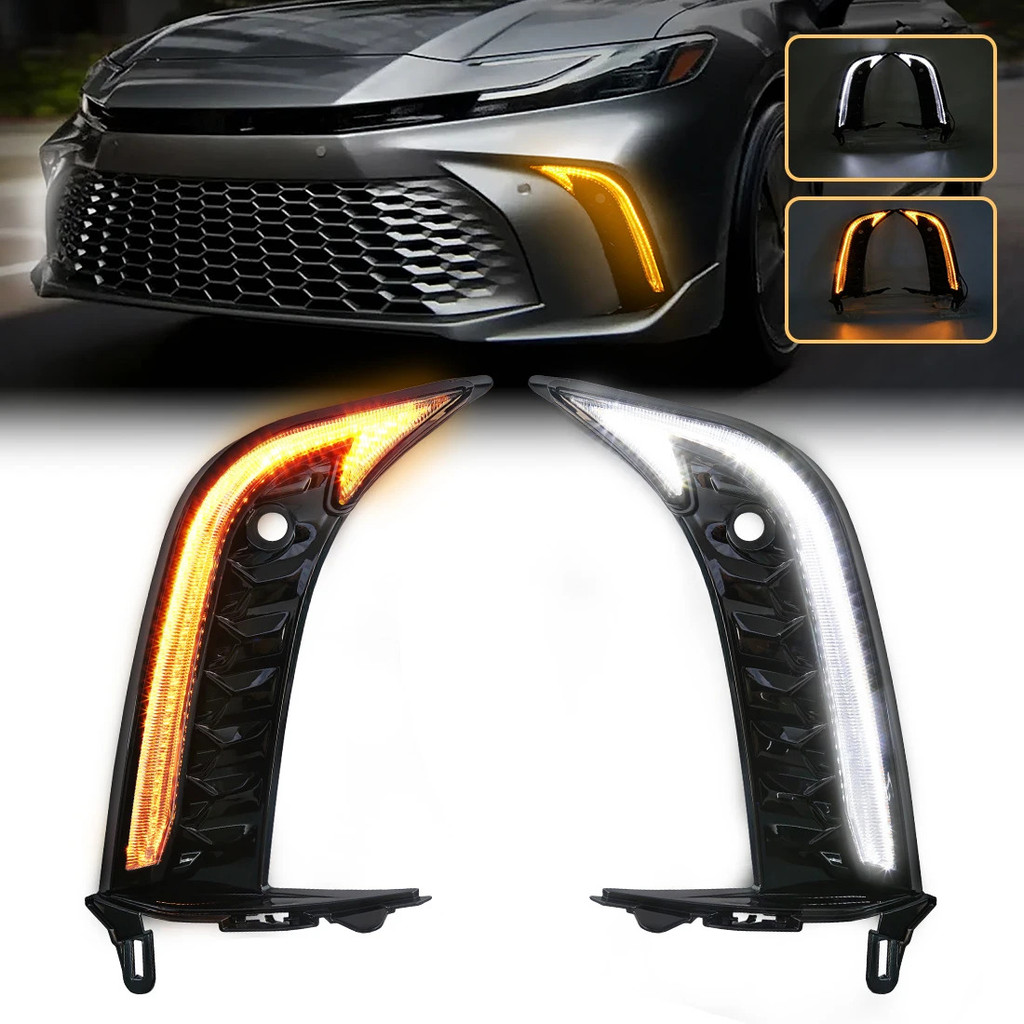 ขายร้อน LED DRL สําหรับ Toyota Camry SE XSE 2024 2025 ไฟวิ่งกลางวัน DRL แบบไดนามิกไฟเลี้ยว LED หมอกไ