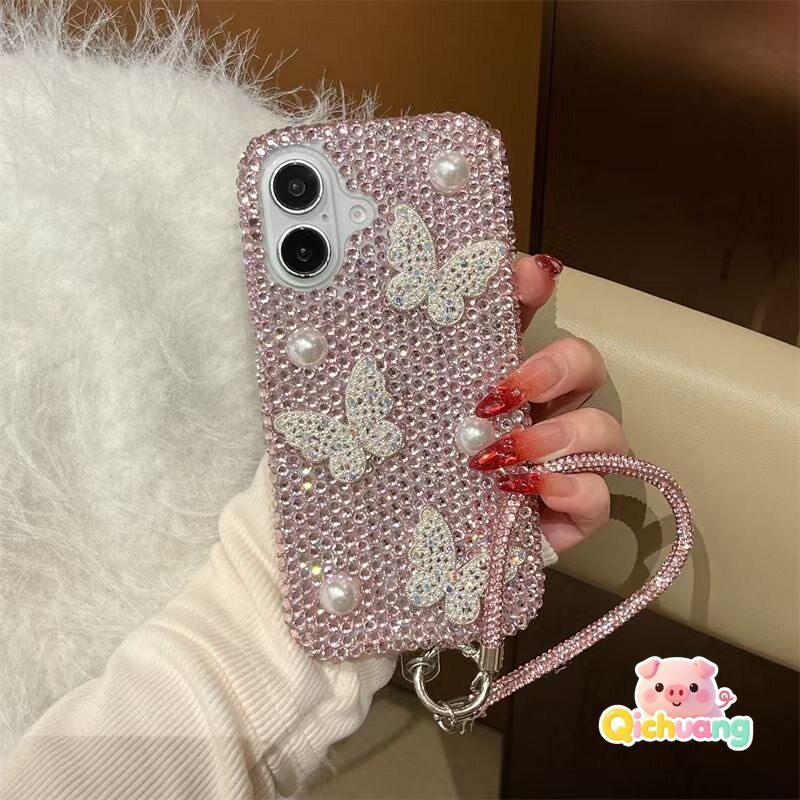 Elegant 3D คริสตัลเพิร์ลผีเสื้อสําหรับ Vivo X21 UD X21i X21S X20 Plus X9 Pro X9S Plus T3 Pro T4X T2X