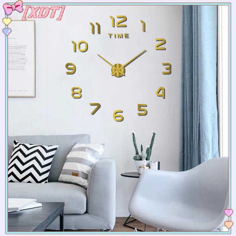 XDT นาฬิกาแขวน 2D ขนาดใหญ่ - สติ๊กเกอร์กระจกอะคริลิค Art Decor สําหรับห้องนั่งเล่นและสวน KCP