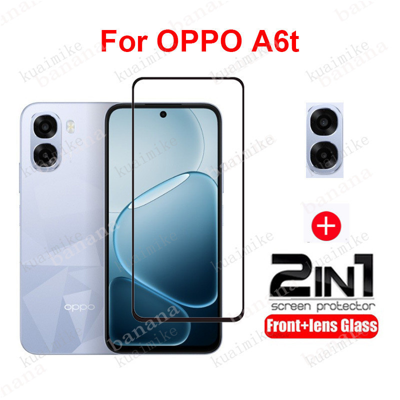 OPPO A6t กระจกนิรภัย 2 ใน 1 ป้องกันหน้าจอสําหรับ OPPO A6t Pro A6 A5 A3 A6x A5x A3x A3 A5 A6 A5i Pro 
