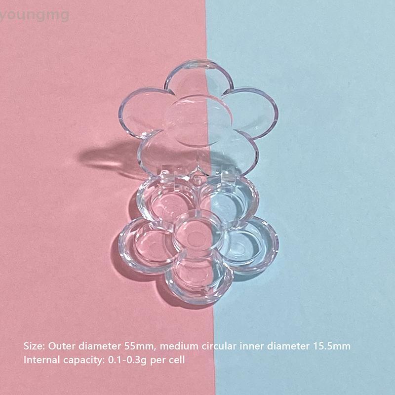 [ที่] 6พื้นที่ที่ว่างเปล่าตาเงากรณีแต่งหน้าจานสีกล่องพลาสติกสกายไลท์ฝาใสอลูมิเนียมกระทะรอบครีมคอนซีลเลอร์ภาชนะ ไทย