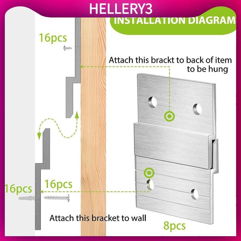 [HelleryQ] 8 คู่ French Cleat Picture Hanger Heavy Duty สําหรับแผงงานศิลปะไวท์บอร์ด