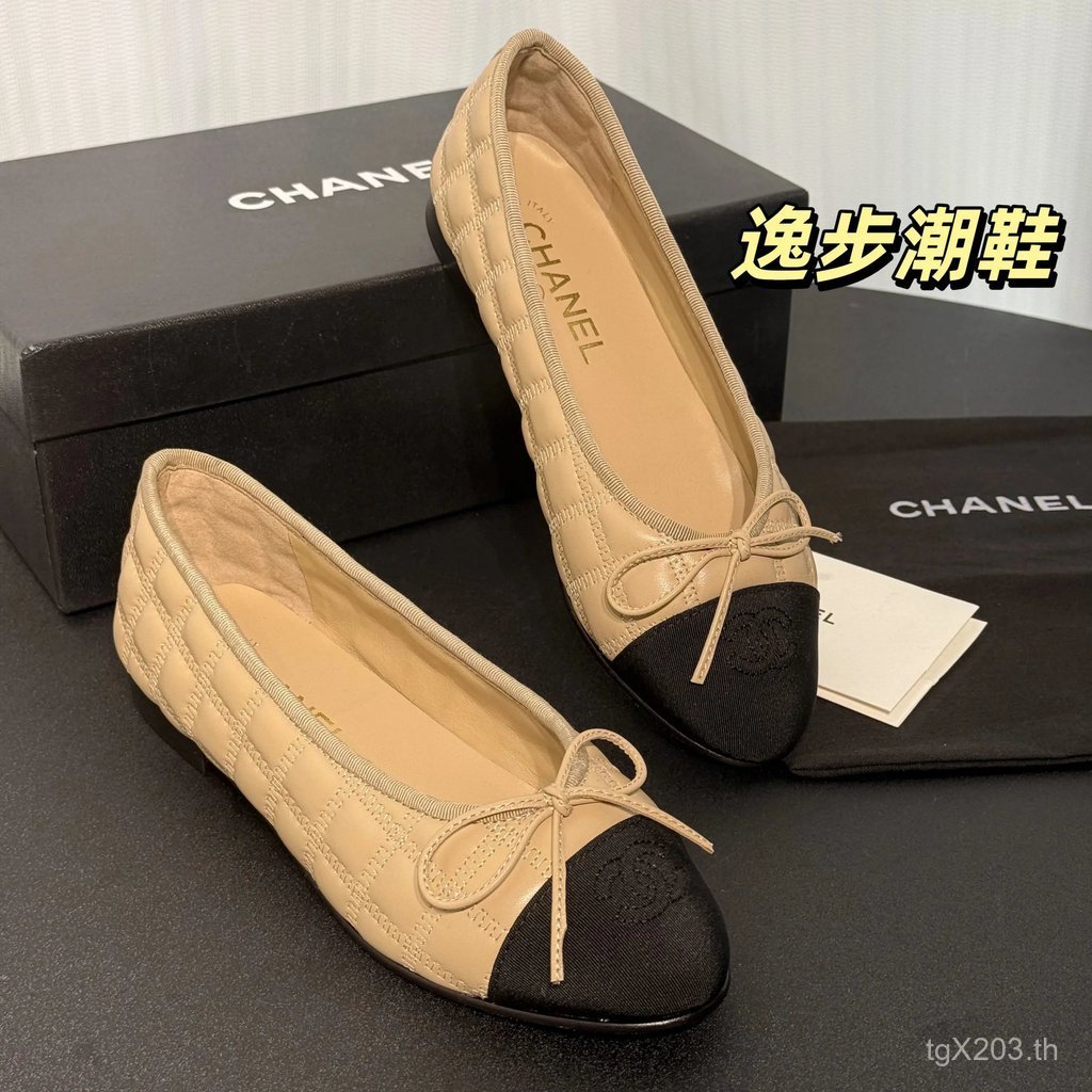 CHANEL CHANEL รองเท้าบัลเล่ต์เรียบง่ายรองเท้าลําลองรองเท้าผู้หญิง