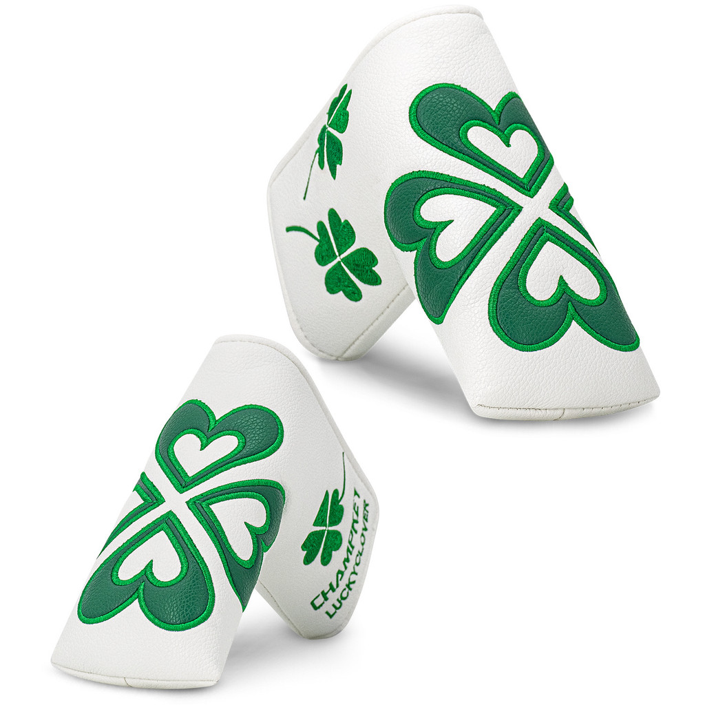 กอล์ฟคลับฝาครอบป้องกันปัก Four-Leaf Clover PU Putter Cover แฟชั่นสวมใส่ L-Shaped Club