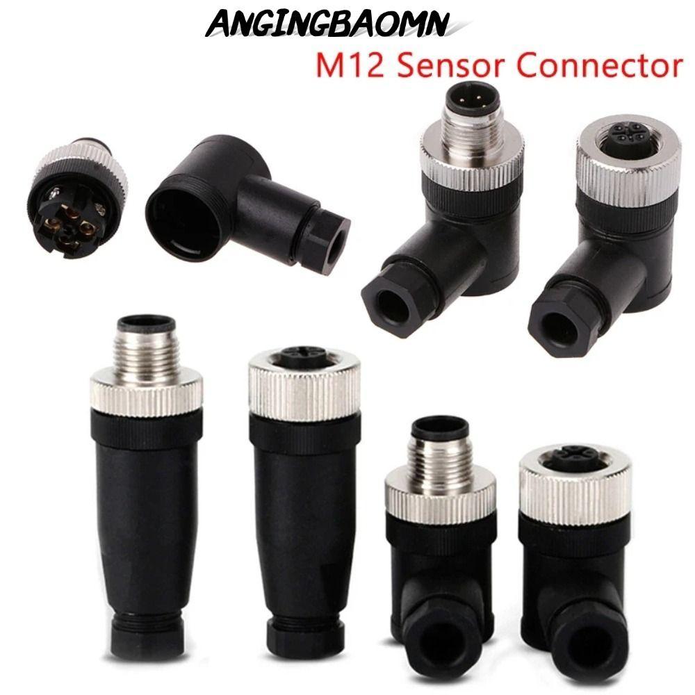 ANGINGBAOMN M12 ปลั๊กการบิน, 4 5 8 Pin Connector M12 Sensor Connector, A ประเภทเซ็นเซอร์ตัวเชื่อมต่อ