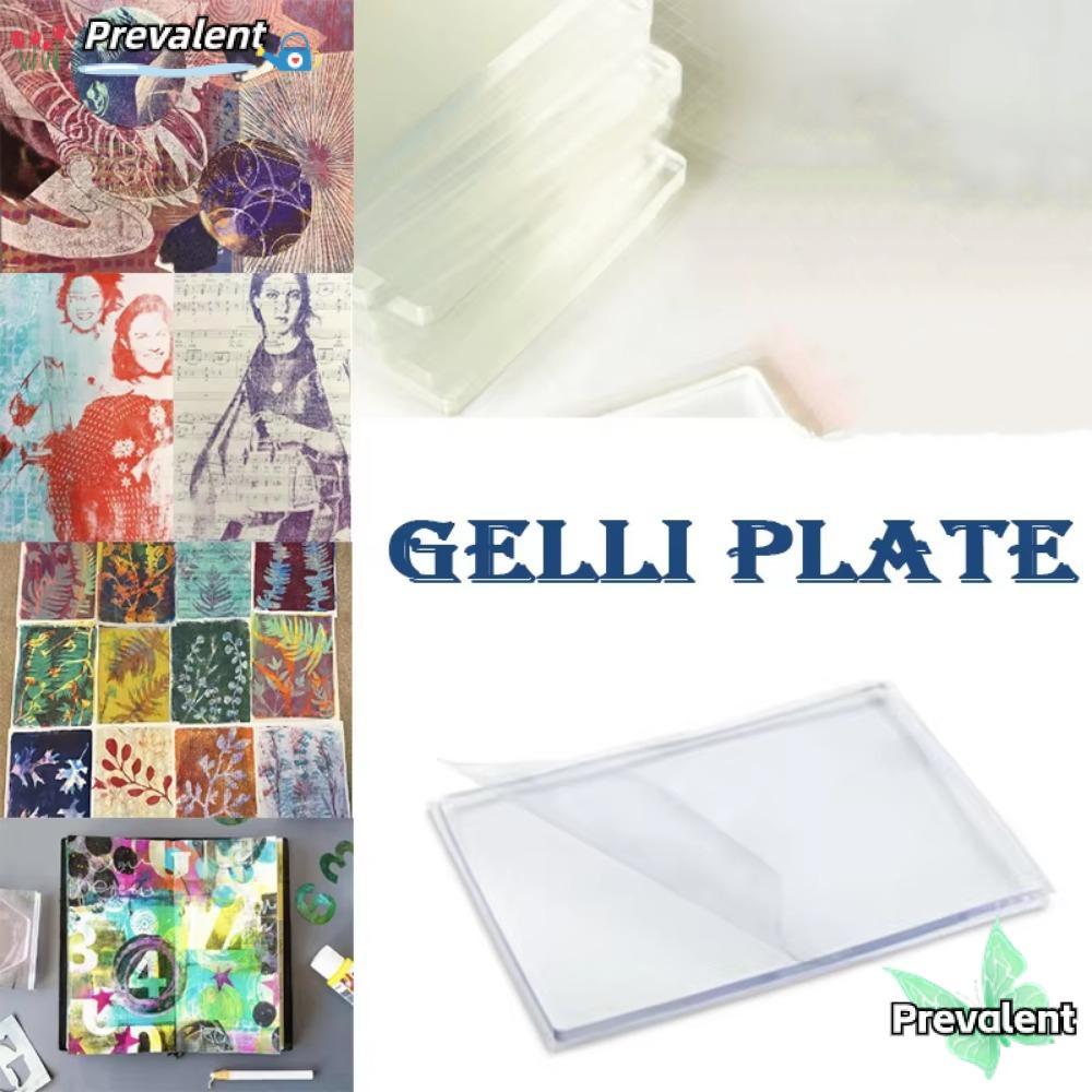 แผ่นพิมพ์เจล PREVALENT, แผ่นเจลแบบใช้ซ้ําได้แบบใส, เจลซิลิโคนกด Monoprinting Gel Arts Plate Printing Supplies