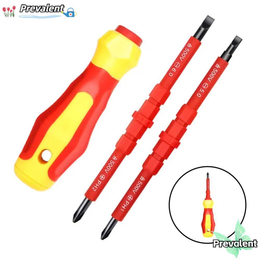 PREVALENT 3 ชิ้น/เซ็ต Slotted Cross ไขควงบิต,มือเครื่องมือส่วนฉนวน Magnetlc ไขควงอเนกประสงค์, ทนทาน PH1 PH2 3-In-1 Repaire Nutdrivers มือสกรูไดร์เวอร์