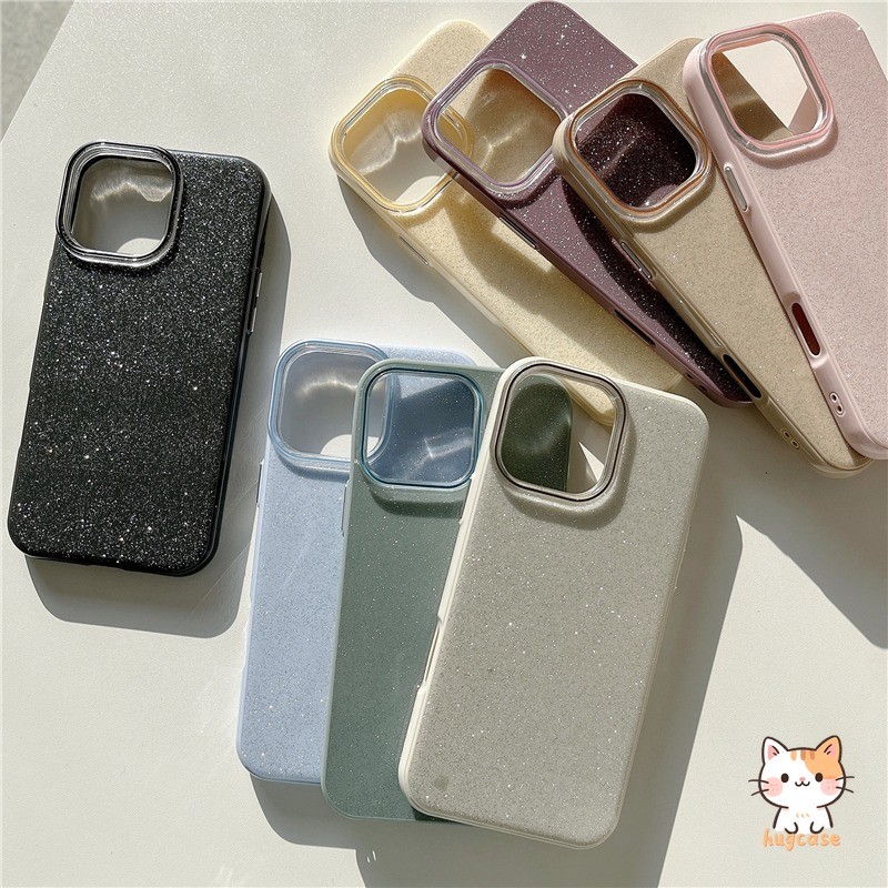 เคสไอโฟน17 เหมาะสำหรับ IPhone 12 15 16 13 11 14 Pro Max XR X XS Max 7 15 14 16 8 Plus Air เคสกลิตเตอร์สีสันสดใสเรียบง่าย