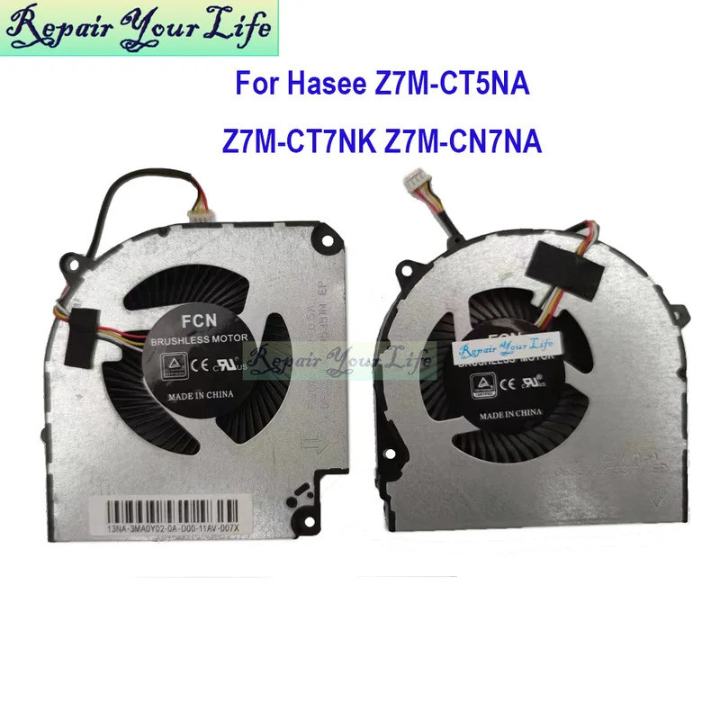CPU GPU พัดลมแล็ปท็อปคูลเลอร์สําหรับ Hasee Z7M-CT5NA Z7M-CN7NA Z7M-CT7NK หม้อน้ําโน้ตบุ๊ค DFS5K22115