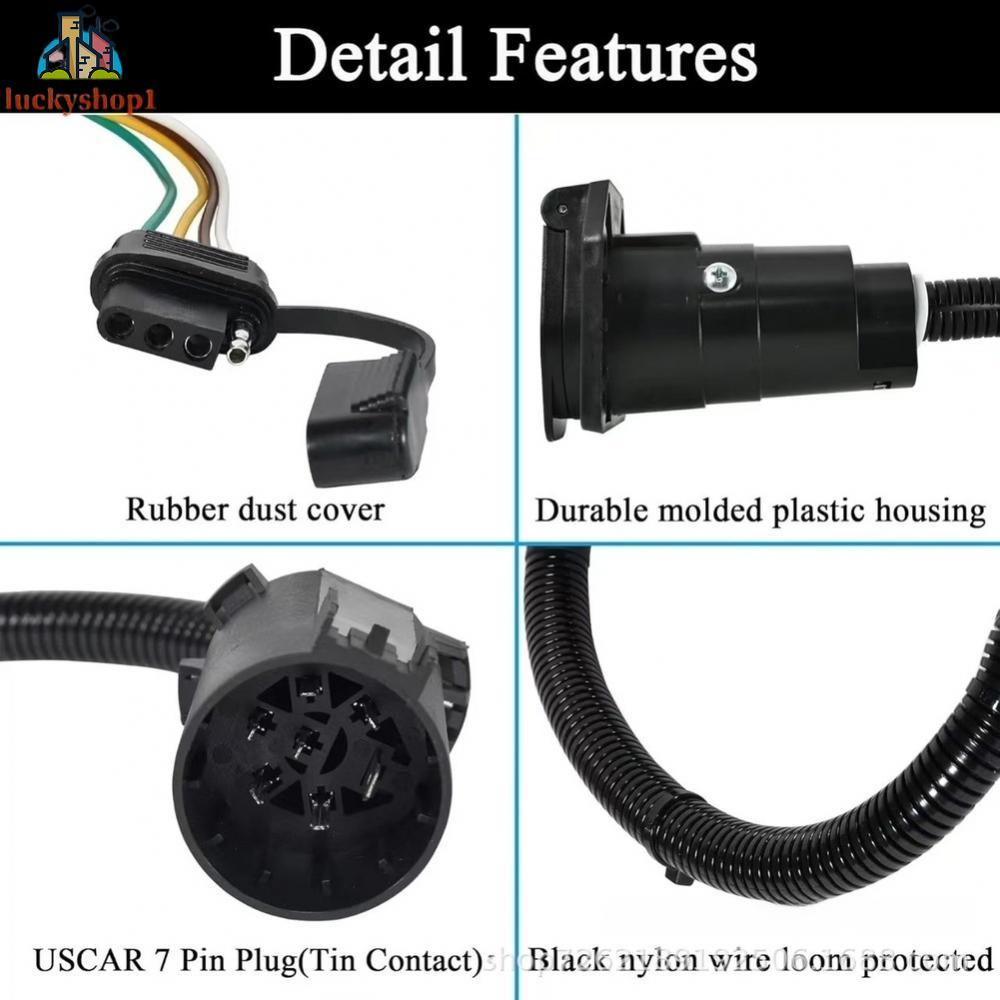 7-Way 4-Way Adapter 7-pin Connector 4-pin Connector Plug-and-play การติดตั้ง