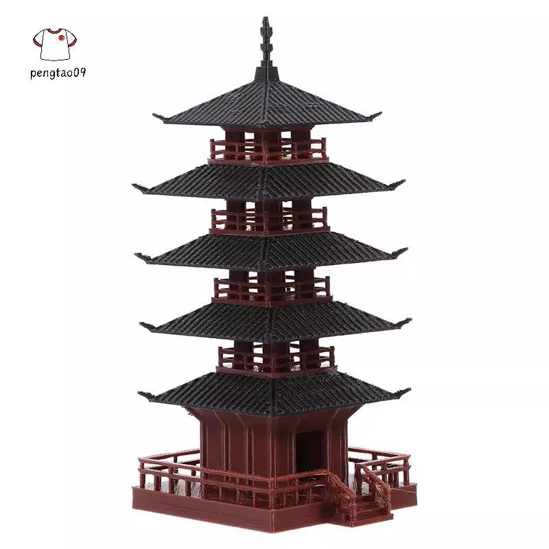 Pengatao09 Mini Pagoda รูปปั้นจีนโบราณอาคารรุ่น Pavilion ตกแต่งจําลองรูปปั้น Zen Garden Aquarium บอนไซตกแต่งใหม่