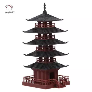 Pengatao09 Mini Pagoda รูปปั้นจีนโบราณอาคารรุ่น Pavilion ตกแต่งจําลองรูปปั้น Zen Garden Aquarium บอนไซตกแต่งใหม่