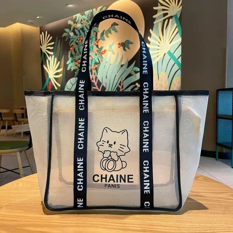 Simple Gauze Cosmetic Bag Wash Bag Storage Tote Bag Hollow Breathable Travel Wash Storage Portable M