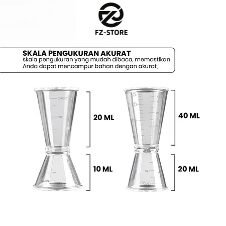 Transparent Jigger Cup Plastic Jigger 20/40ml 10/20ml ถ้วยตวง