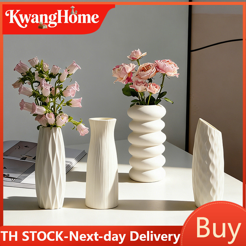 【TH STOCK】กระถางดอกไม้พลาสติกไฮโดรโปนิกส์สไตล์นอร์ดิกดีไซน์มินิมอลสำหรับตกแต่งบ้านและโต๊ะ