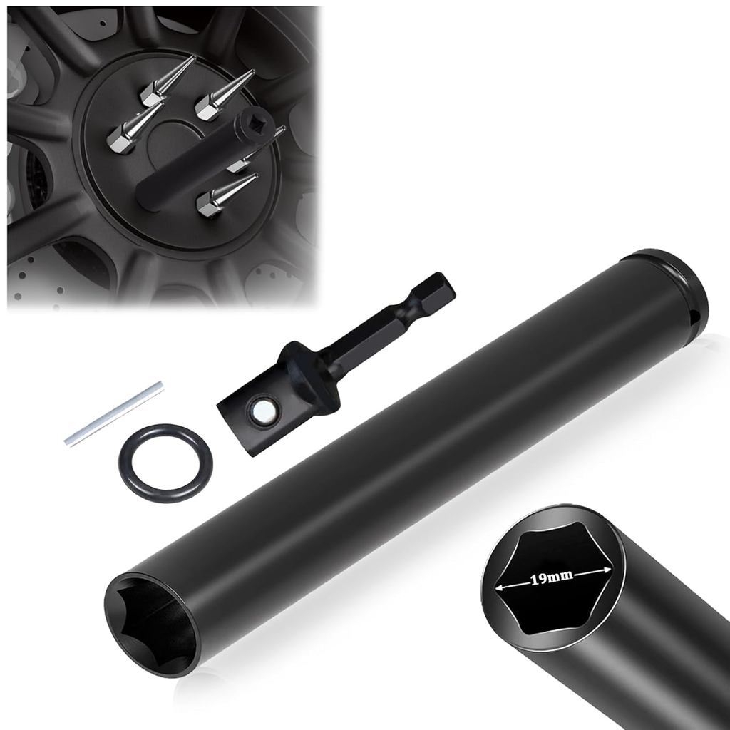 Spike Lug Nuts ซ็อกเก็ตทนทาน 19 มม., Universal Spiked Lug Nuts Socket เปลี่ยนเครื่องมือใช้งานร่วมกับ