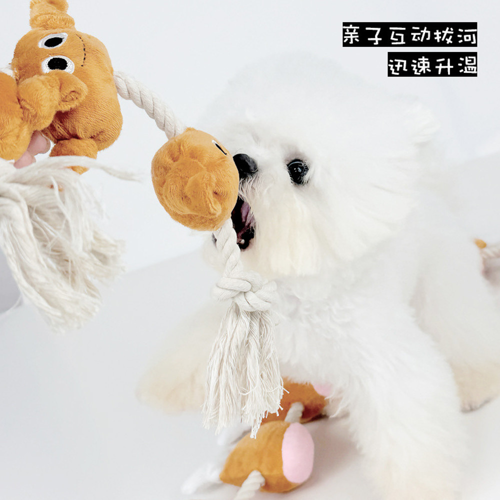 สุนัขสารภาพของเล่นขาไก่ไส้กรอกตุ๊กตาเชือกเคี้ยวทนการงอกของ รูปที่ 2