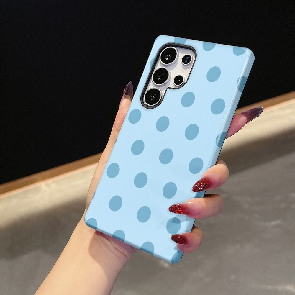 เคสโทรศัพท์ลายจุดสีฟ้าสําหรับ Samsung S26 S23 S24 S25 Plus Ultra A16 A26 A36 A56 5G สองชั้นปกหลัง ราคา ถูกที่สุด ดีลบีเคเค แกลเลอรีภาพที่ 5