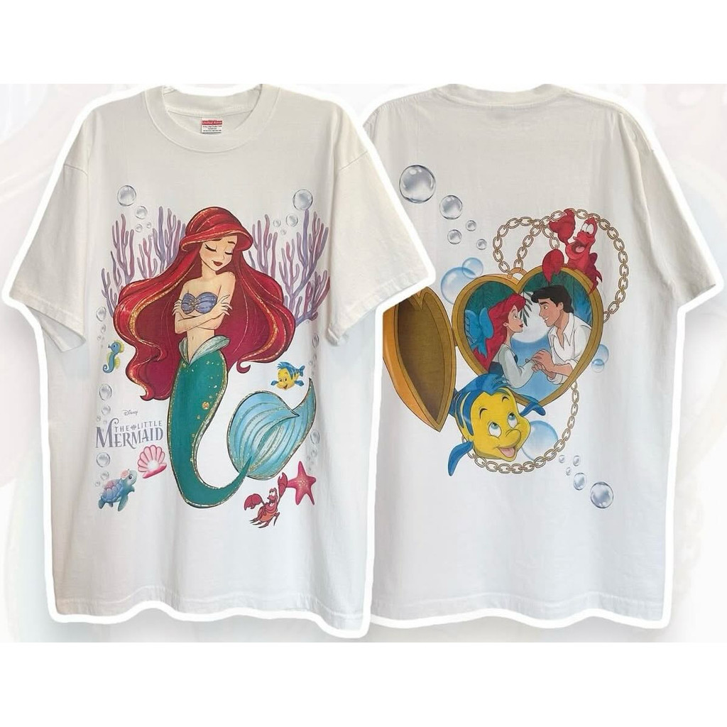 2026 รุ่นใหม่ เสื้อยืดเจ้าหญิงดิสนีย์ Disney Printed T-shirt ผ้าฝ้ายแท้ vintage T-shirt S-5XL