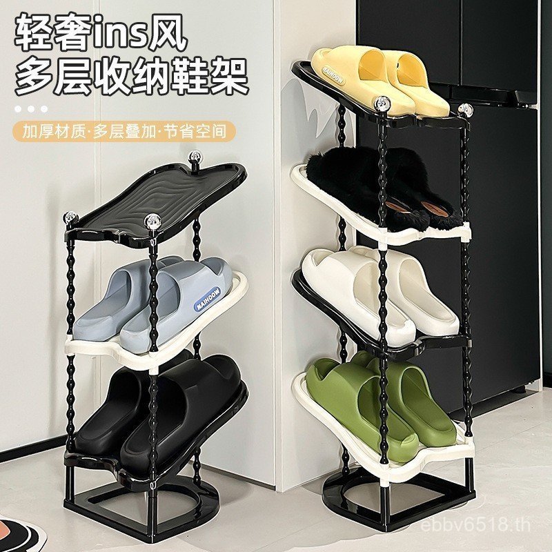 ชั้นวางท่อระบายน้ํา Dopamine ฟรีเจาะติดผนังชั้นวางชั้นวางรองเท้าสามารถเก็บถ้วยดูดรองเท้าแตะ Gap ในคร