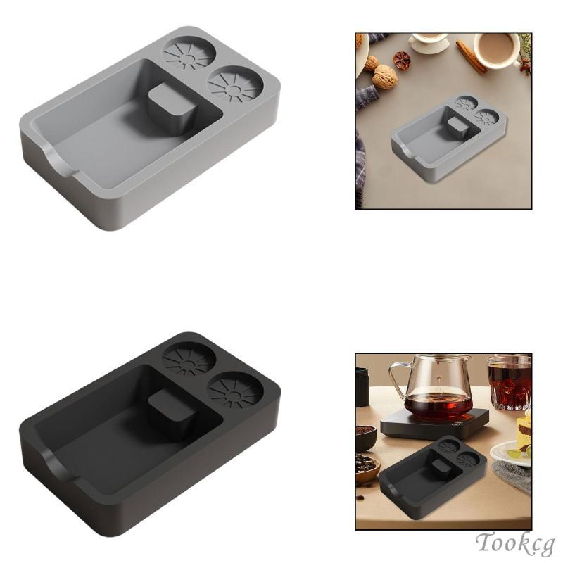 [Tookcg] Espresso Organizer Knock กล่องซิลิโคน Tamper Station เครื่องมือกาแฟ Portafilter สําหรับเครื่องชงกาแฟแบบพกพากรณี