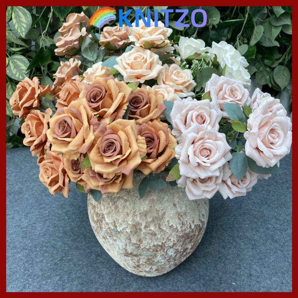 in stockKNITZO Camellia Rose Accessories Party Wedding ดอกไม้ประดิษฐ์
