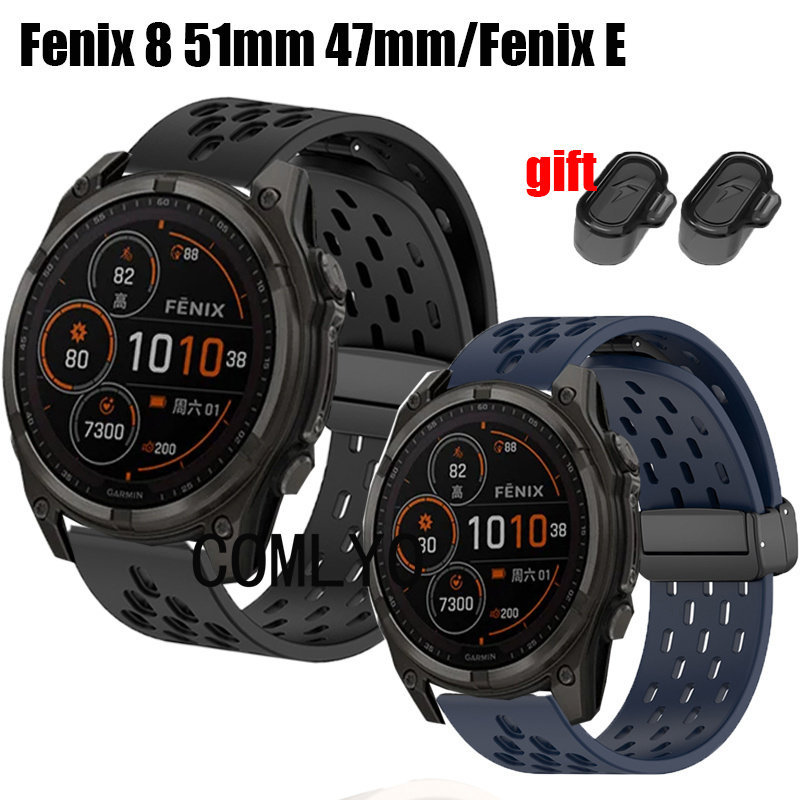 เหมาะสําหรับ Garmin Fenix 8 รุ่นพลังงานแสงอาทิตย์ Enduro 3 Enduro 3 สายนาฬิกาซิลิโคนกีฬาระบายอากาศ