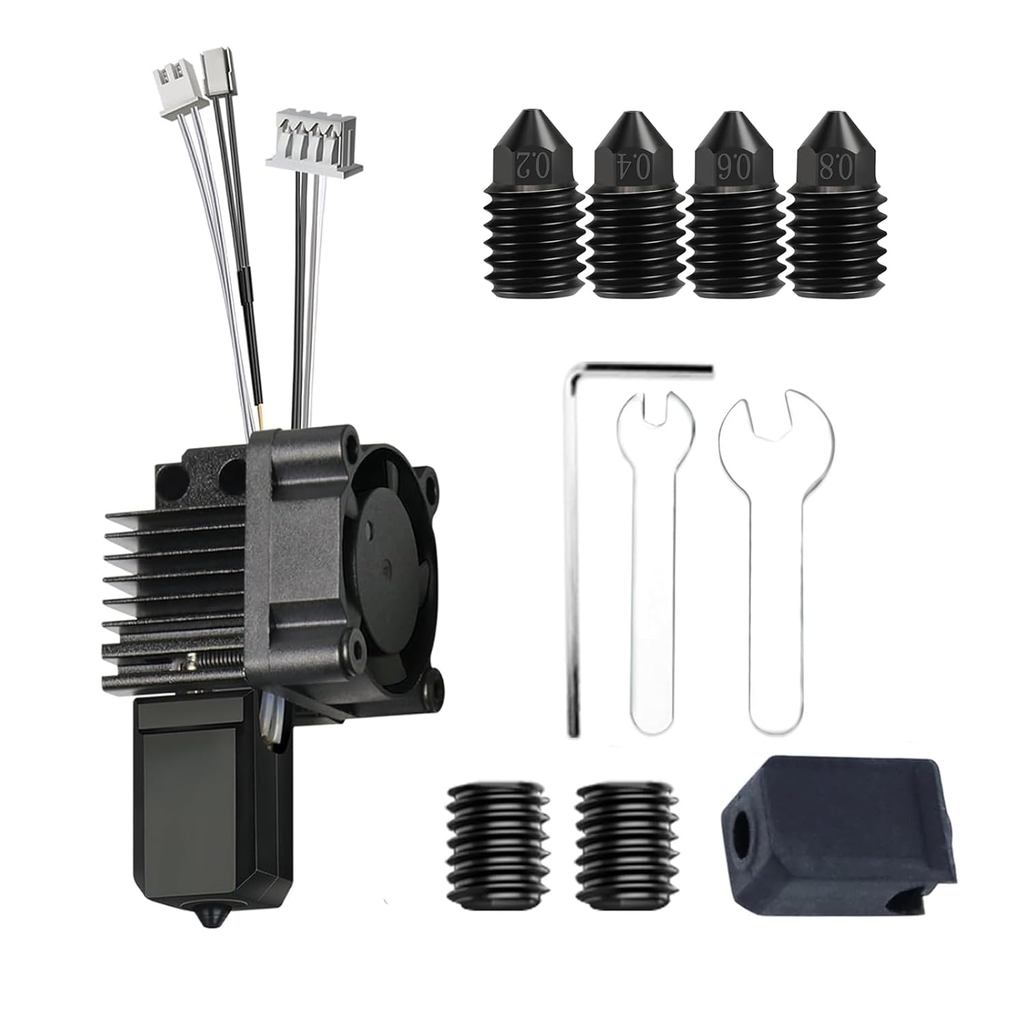 0.4 มม.เหล็กชุบแข็ง All-in-one ชุด hotend พร้อมพัดลมสําหรับ Bambu Lab X1 X1C 3D เครื่องพิมพ์, Hot En