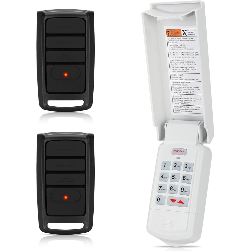 สําหรับปุ่มกดประตูเหนือศีรษะ & O3T-A Overhead Door Remote(2 ชิ้น), สําหรับประตูโรงรถเหนือศีรษะประตูเ