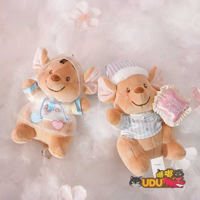 [ของแท้] Disney Winnie the Pooh Series Adzuki Bean จี้กระเป๋าจี้น่ารักสนุก Sleeping Adzuki Bean พวงก