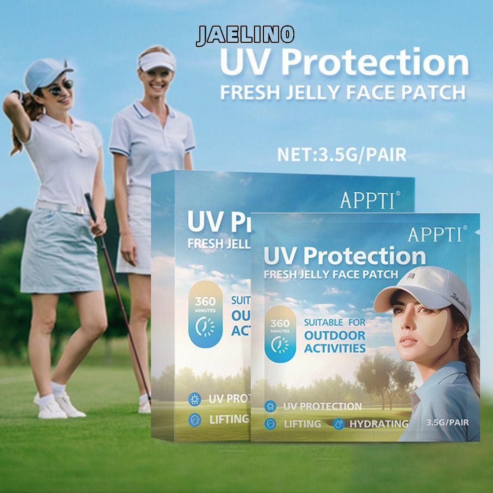 JAELIN0 5 คู่/กล่อง UV Face Patch, Fresh Jelly Golf Sun Protection Sun Patch, Sunblock Gel Moisturing สติกเกอร์ Eye กิจกรรมกลางแจ้ง