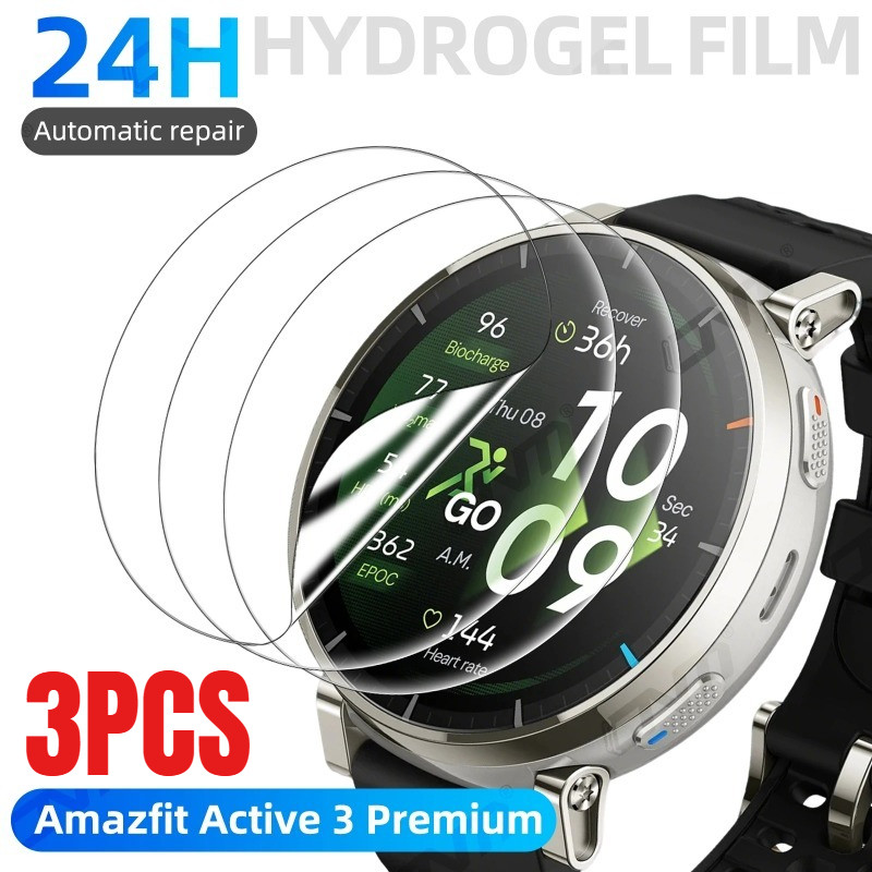3PCS Full Cover HD Clear Soft Hydrogel ฟิล์มสําหรับ Amazfit T-Rex Ultra 2 3 Pro Anti Scratch Anti-Shock Soft ฟิล์มสําหรับ Amazfit Active Edge 3 Premium สมาร์ทนาฬิกาป้องกันหน้าจอ