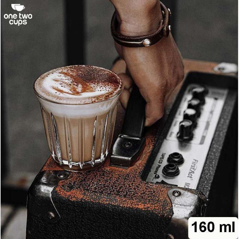 RC One Two Cups Aesthetic Glass Coffee Espresso Latte Bomber Glass 160ml - SN502