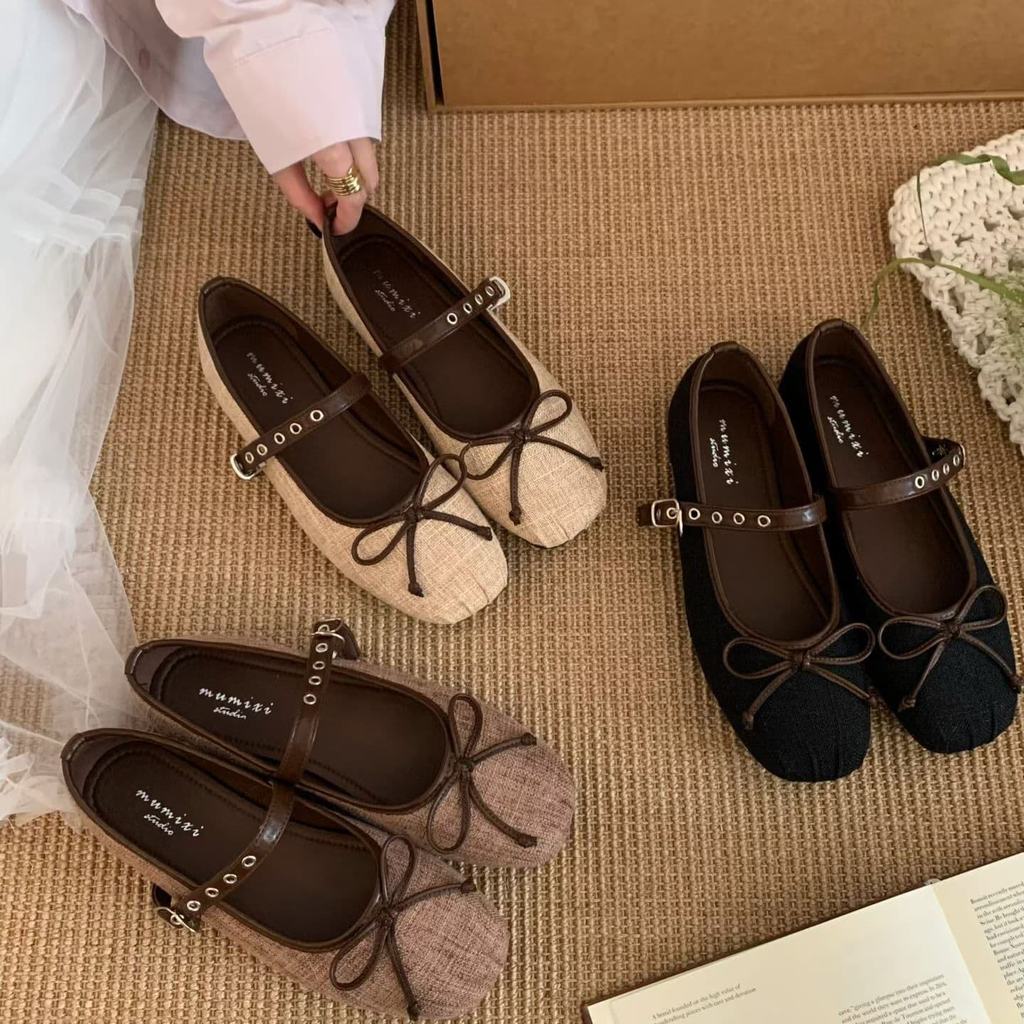 TT Bow Mary Jane Shoes Women 2026 Flat Buckle Flat Shoes All-Match