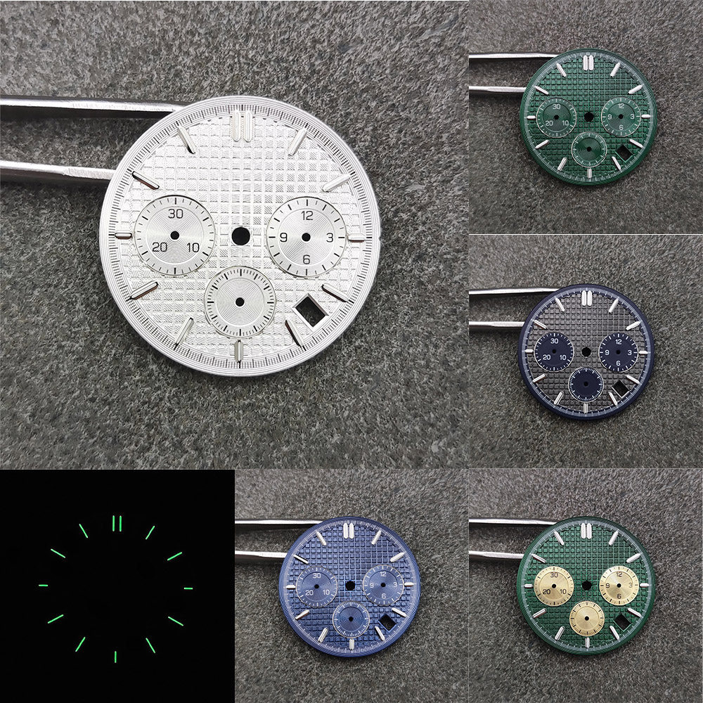 คุณภาพสูง 31.5 มม.Dial เหมาะสําหรับ VK63 การเคลื่อนไหวอัตโนมัติ Luminous Display เหมาะสําหรับ Royal 