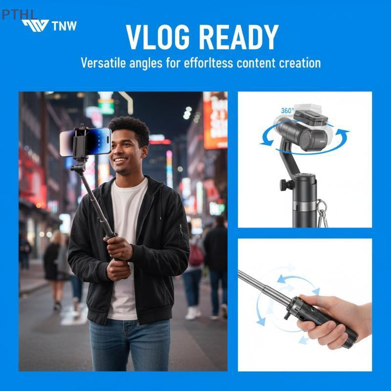 [GON] TNW T26 Selfie Sti Mini ขยายโทรศัพท์ Grip ขาตั้งกล้องถ่ายภาพระยะไกล Vlog วิดีโอ VN