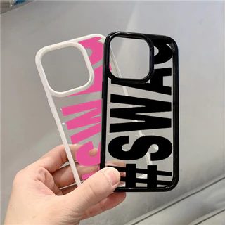 สําหรับiPhone 11 16 14 15 12 13 Pro Max 17 16e 8 7 Plus XR X XS Max SE2020 2022 ตัวอักษรภาษาอังกฤษClear Softกันกระแทก