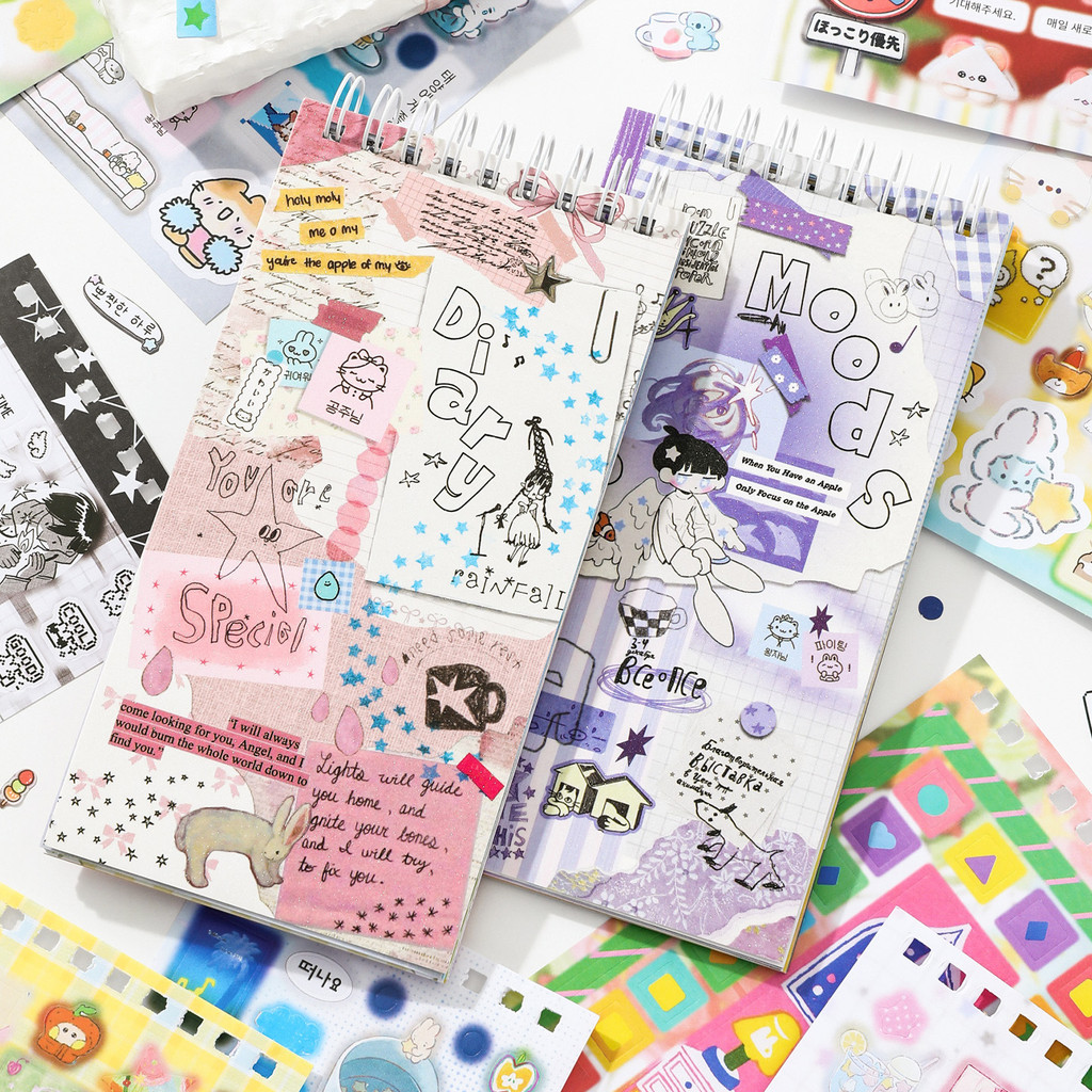 ไดลี่|20 ชิ้น/แพ็ค Old Early Handbook สติกเกอร์หมายเหตุคู่มือนักเรียน diy ชุดวัสดุกระดาษขนาดเล็กแบบพกพา All-Match คู่มือสติกเกอร์ Pack