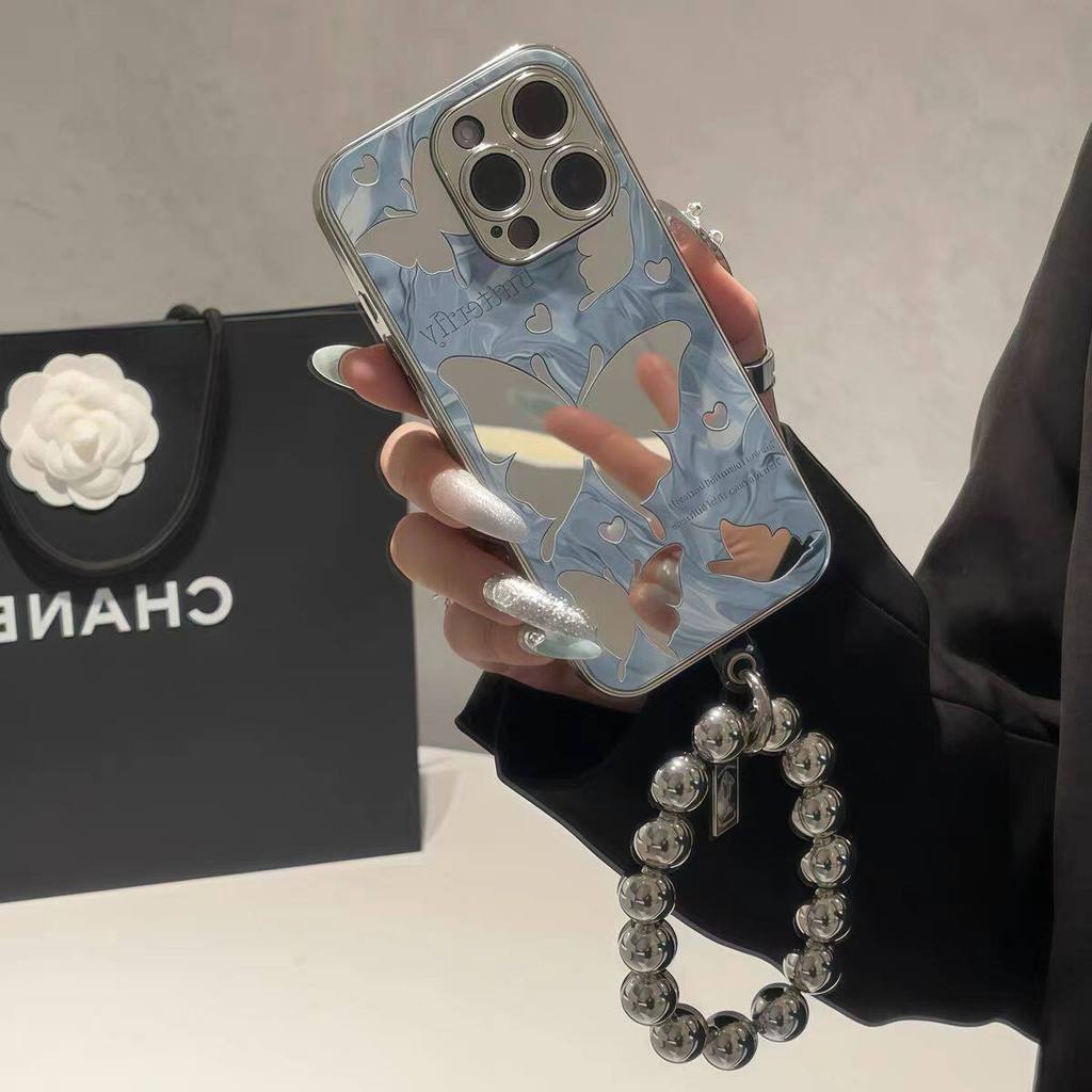 เคส 15 pro max เคสโบว์ชมพู Vivo กระจกผีเสื้อเคสโทรศัพท์ z9turbo Blue iQOO13 Niche neo10 High-End Sen