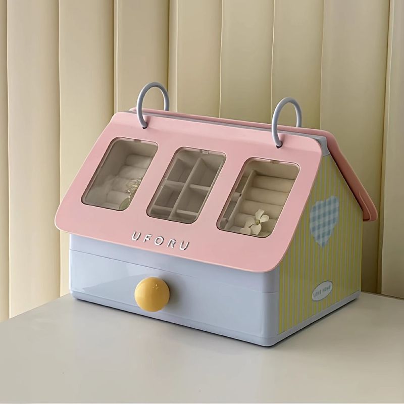 Na Box Jewelry Box High-Narrow Box Jewelry ต่างหูสร้อยคอ Large- Capacity Face-Collection Value Anti-