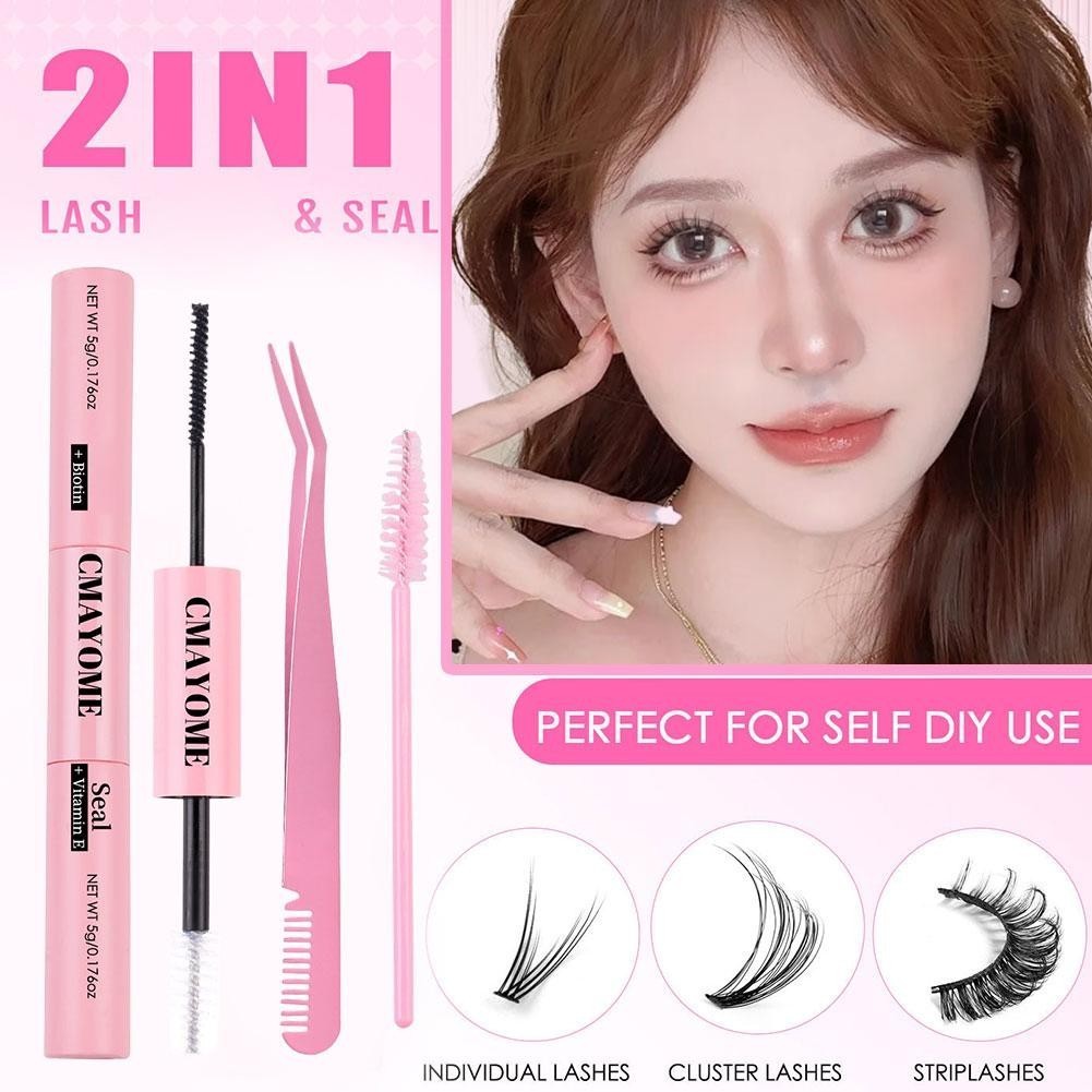 [cod] Double Heads Lash Bond And Seal 2 In 1 กาวกันน้ํากาวคลัสเตอร์ปลอม Hold Long Extra M6q6