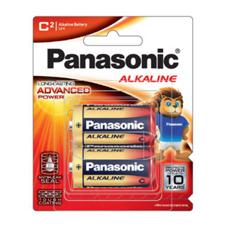 PANASONIC ถ่านอัลคาไลน์ รุ่น LR14T/2B ขนาด C (แพ็ค 2 ก้อน)