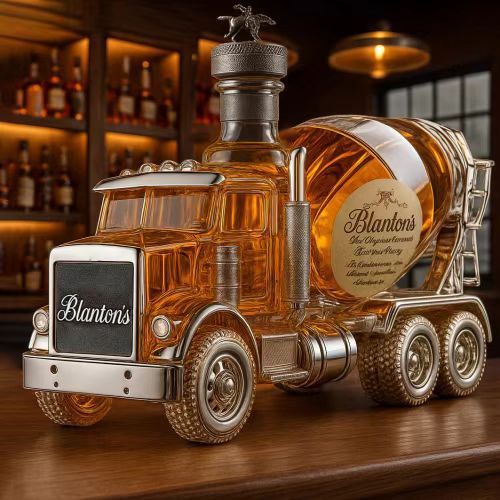 Creative red wine shaped sealed whiskey vodka empty bottle cement mixer truck whiskey bottle