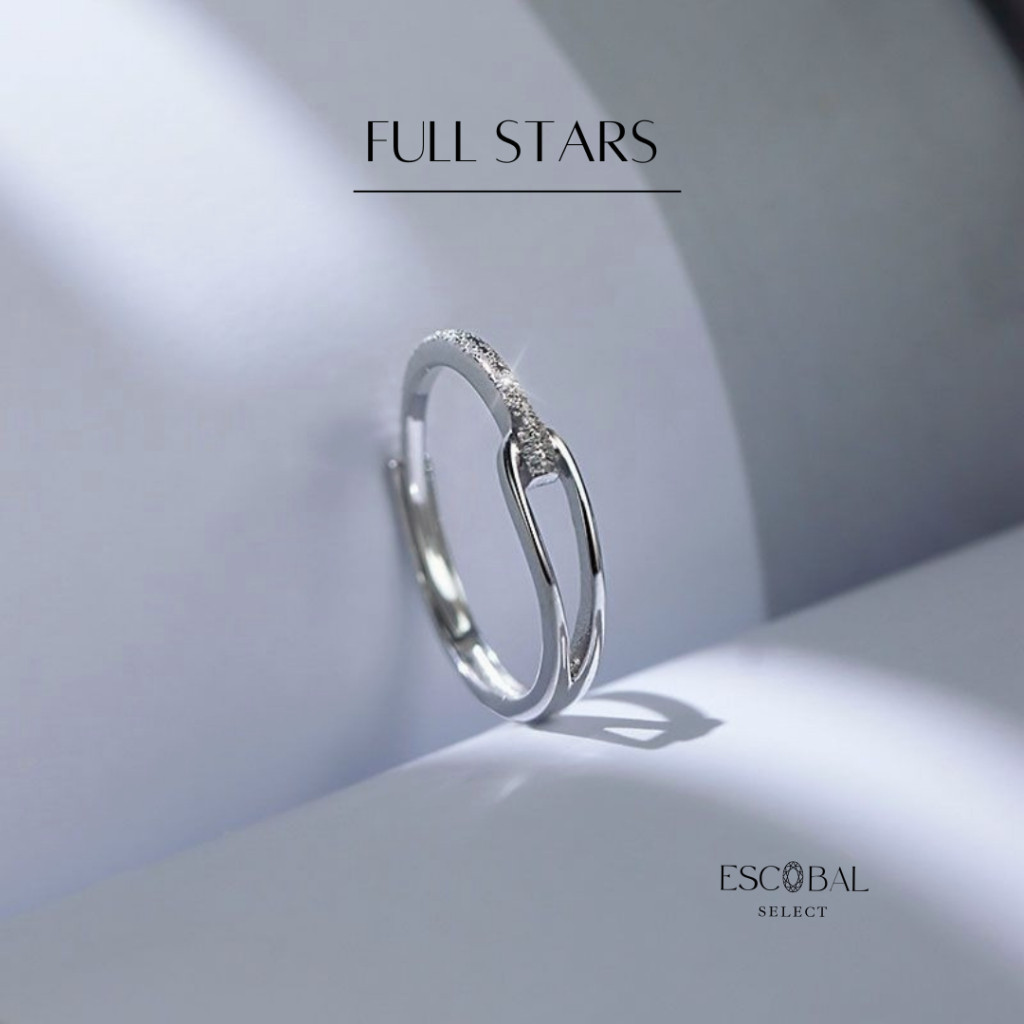 ESCOBAL พร้อมส่ง แหวนเงินแท้ s925 Full Stars แหวนแฟชั่น แหวนปรับขนาดได้ ของขวัญให้แฟน วาเลนไทน์ J028