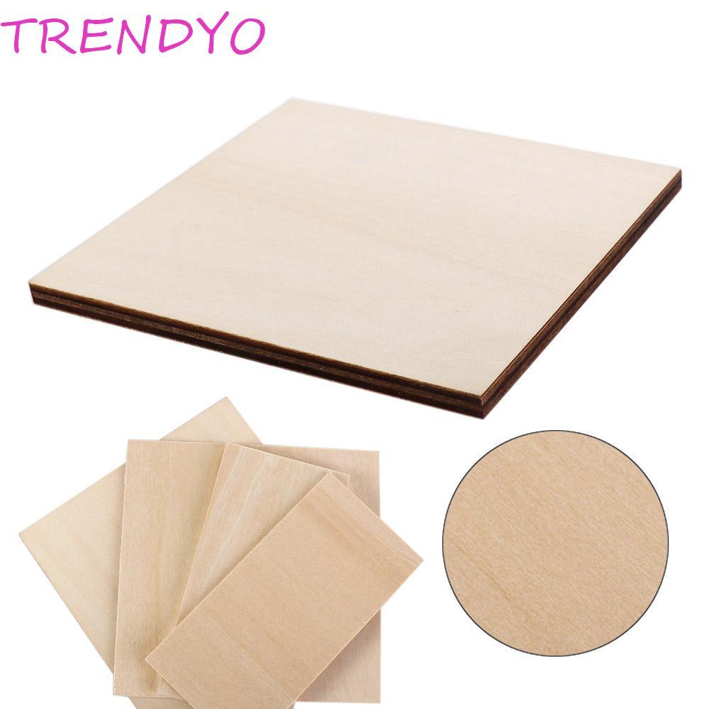 TRENDYO Basswood ไม้อัดเด็กวัสดุ DIY แผ่นไม้สี่เหลี่ยมผืนผ้า สําหรับของเล่น โมเดล เครื่องบิน เรือ งานฝีมือ แกะสลัก
