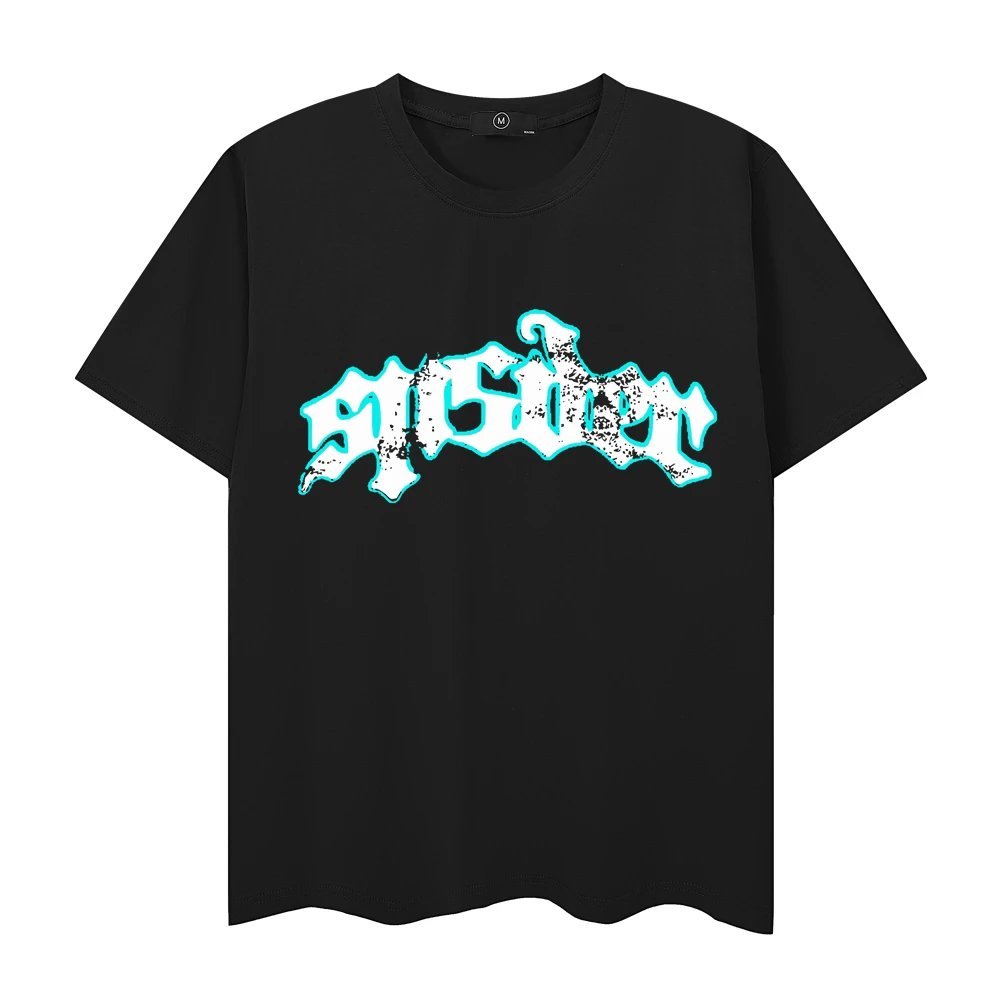 Sp5der5555-Juan-Tee เสื้อยืดแขนสั้น Cracked