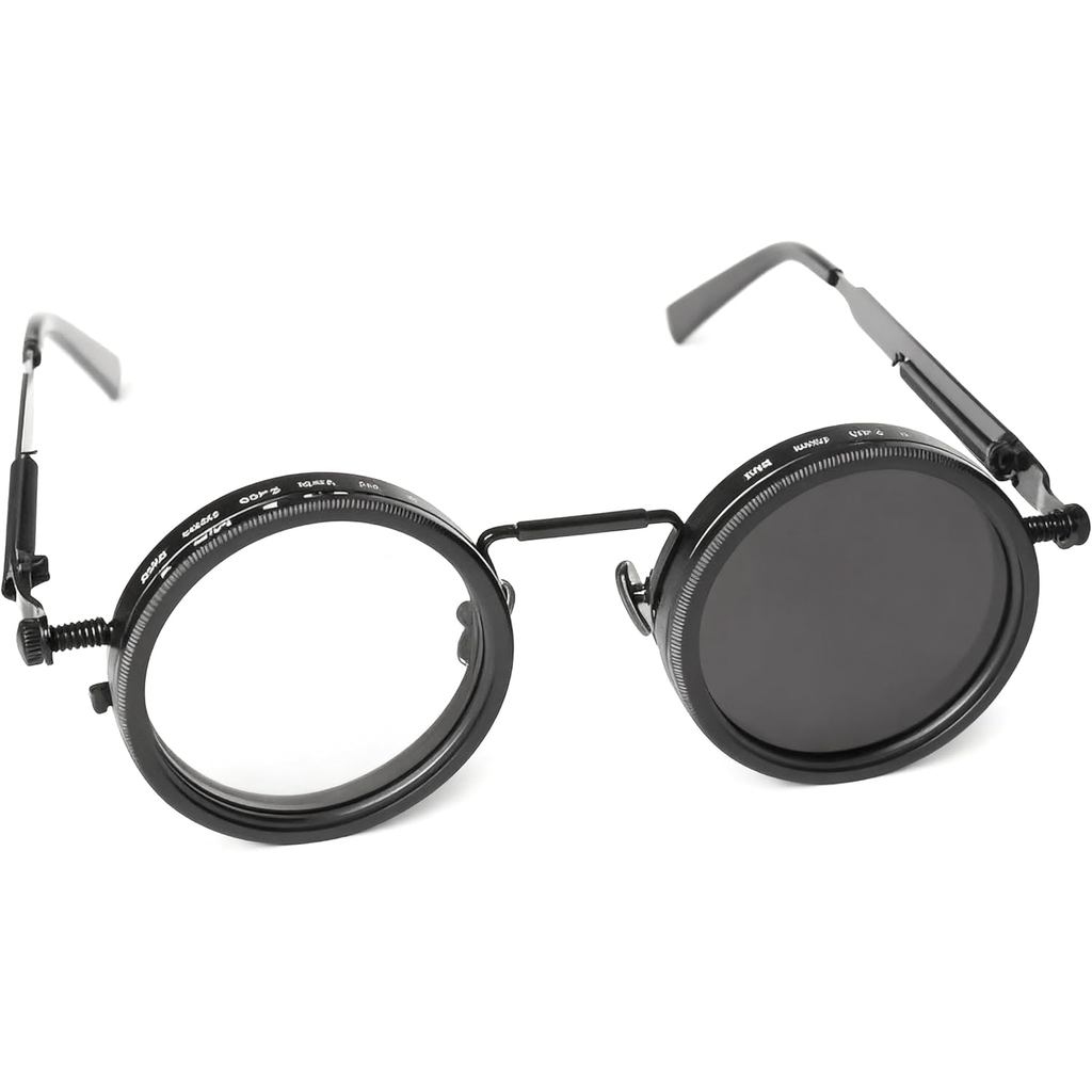 แว่นกันแดดโพลาไรซ์แบบปรับได้, 1-9 Tone Level-UV400 Protection และ ND Filter Lenses-Neural Round Fram