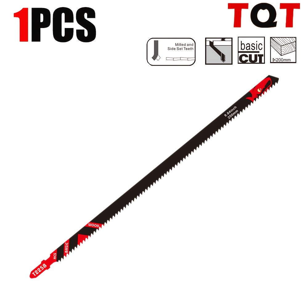 1/3/5/10 ชิ้น T225B ยาวพิเศษ 10 "250 มิลลิเมตร T-Shank ใบเลื่อยตัดไม้ HCS Heavy Duty Universal Fit ส