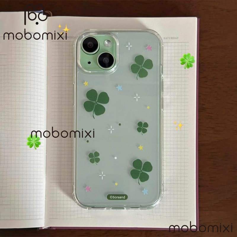 สําหรับOPPO A6X A6 A5 5G A5i A3 A3X A5 PRO A3 PRO A38 A79 A58 A18 A57 2022 A17 A95 สดFour-leaf Cloverดอกไม้กันกระแทกTPUเคสโทรศัพท์