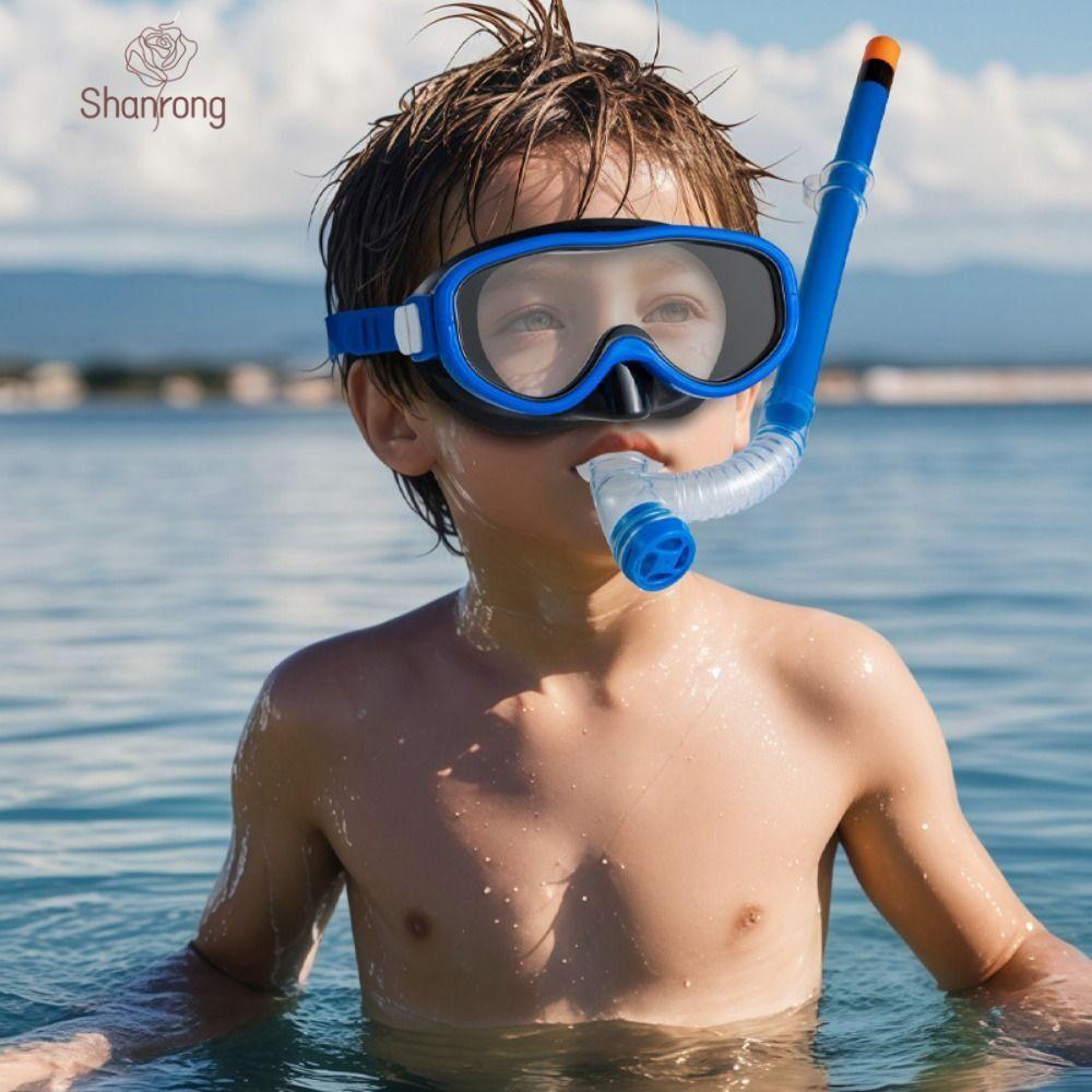 SHANRONG ชุด Snorkel สำหรับเด็ก, แว่นตากันน้ำและDry Top Snorkel, ป้องกัน UV ภาพชัดเจน
